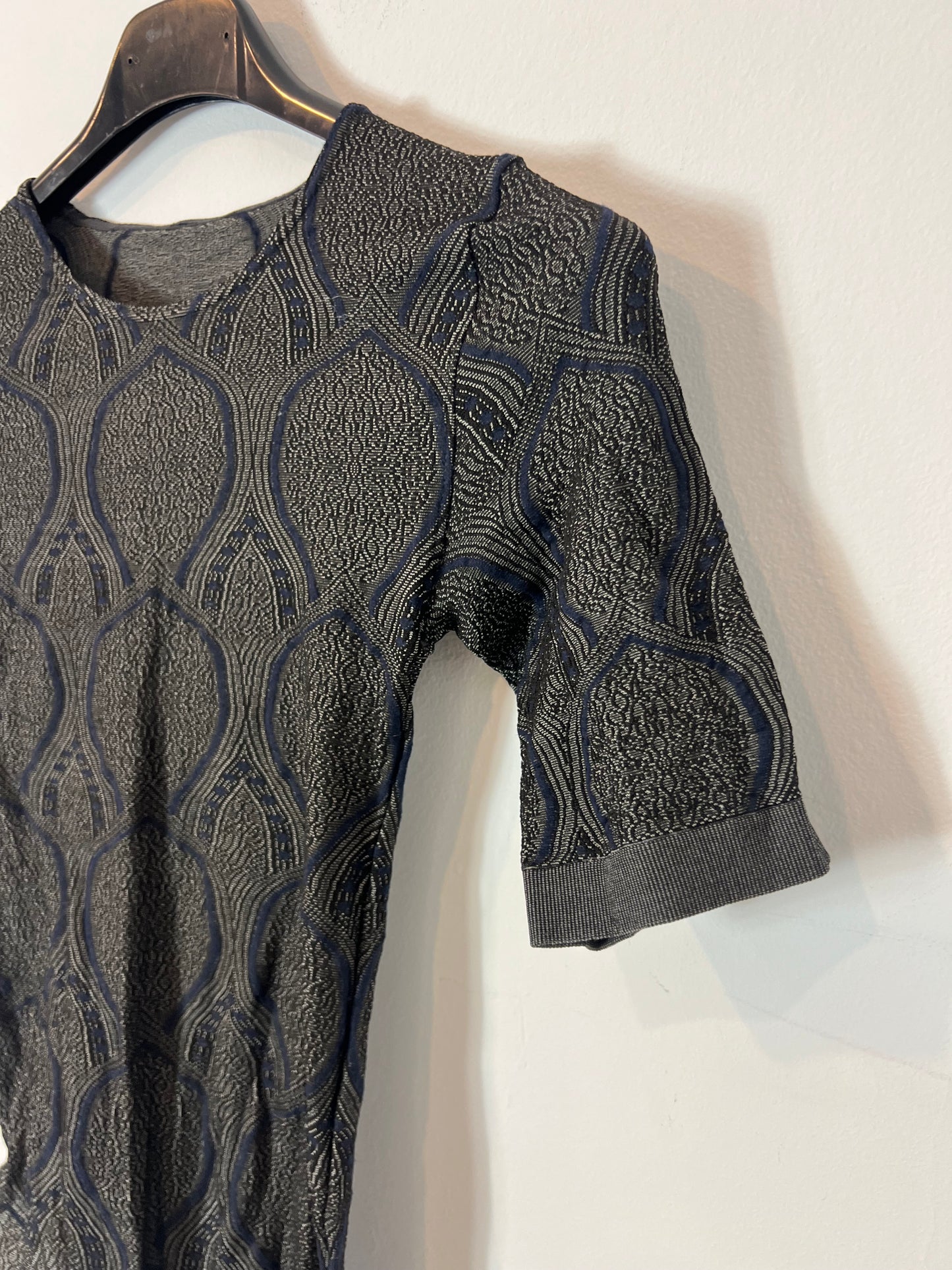 WOLFORD. Gray elastic printed bodysuit. T.S.