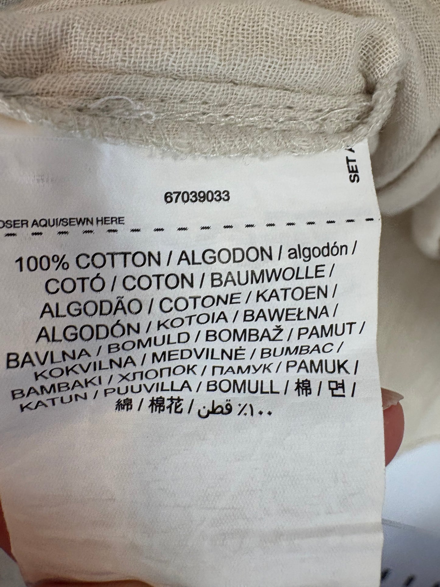 MANGO. Blusa beige algodón