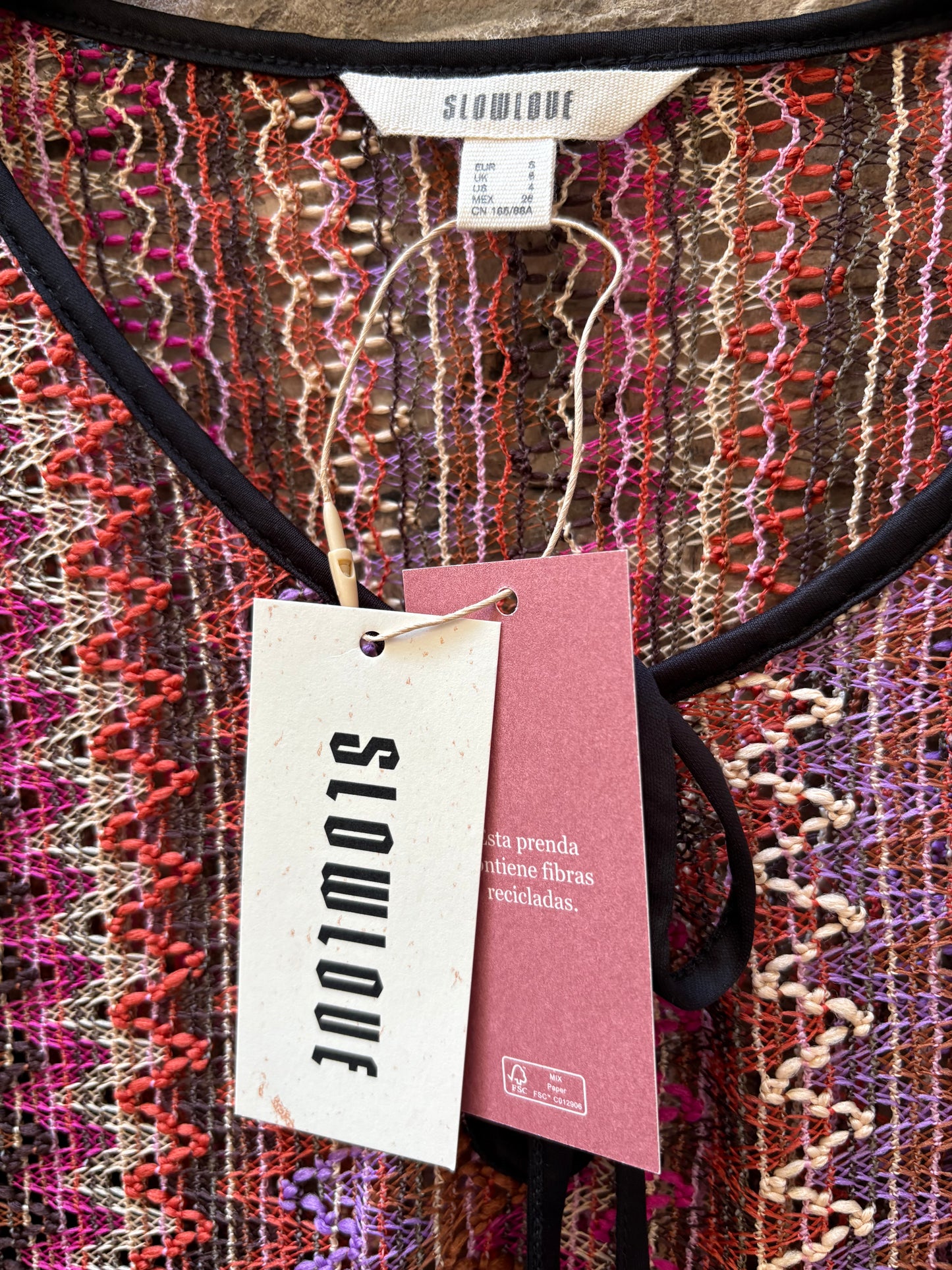 SLOWLOVE. Vestido colores troquelado T.34