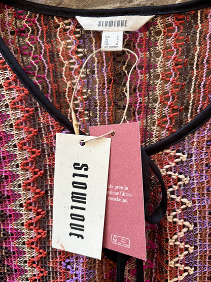 SLOWLOVE. Vestido colores troquelado T.34