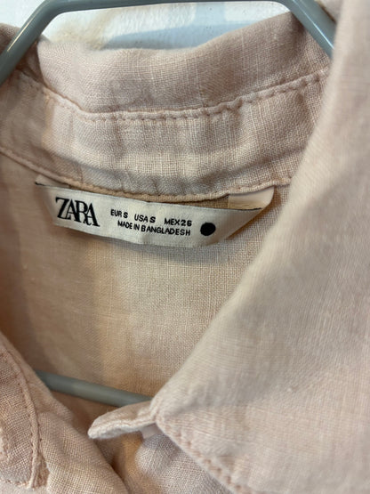 ZARA. Conjunto lino rosa palo