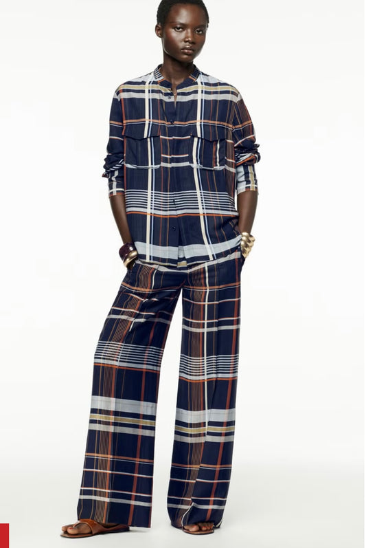 ZARA. Total look fluido cuadros