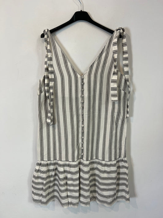 MANGO. Vestido blanco rayas T.m