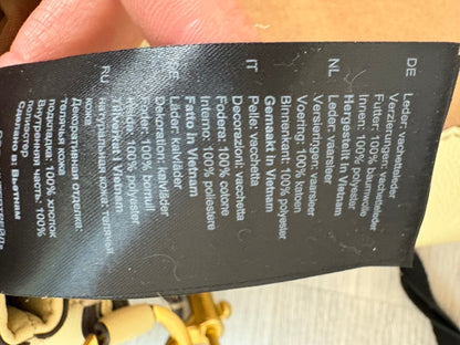 SANDRO. Bolso beige piel doble textura