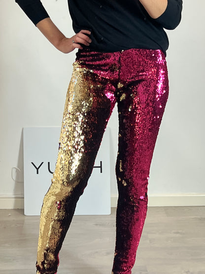 ALEXANDRE VAUTHIER. Two-tone sequin trousers, size 38