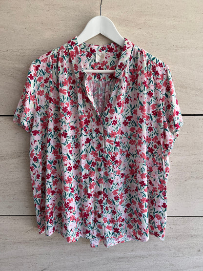DES PETITS HAUTS. Flowing floral blouse. M
