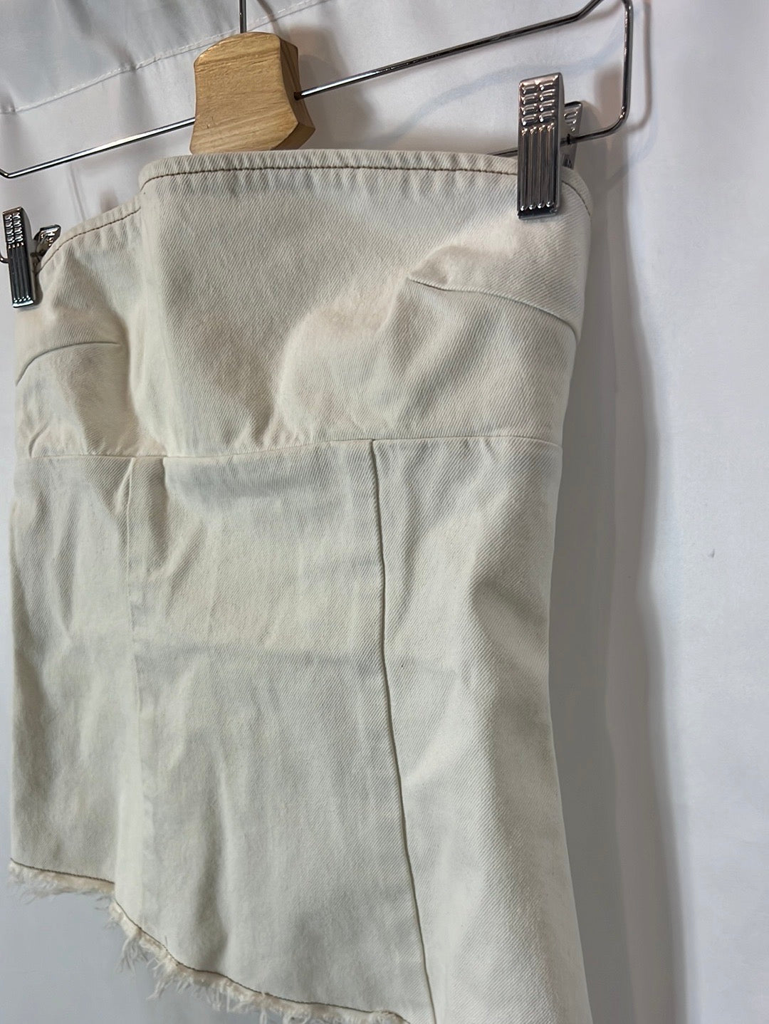 MANGO. White denim strapless top. TS