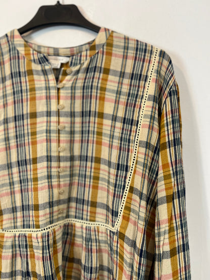 SPRINGFIELD. Blusa fluida cuadros T.38