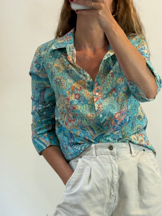 RALPH LAUREN. Camisa de algodón con estampado