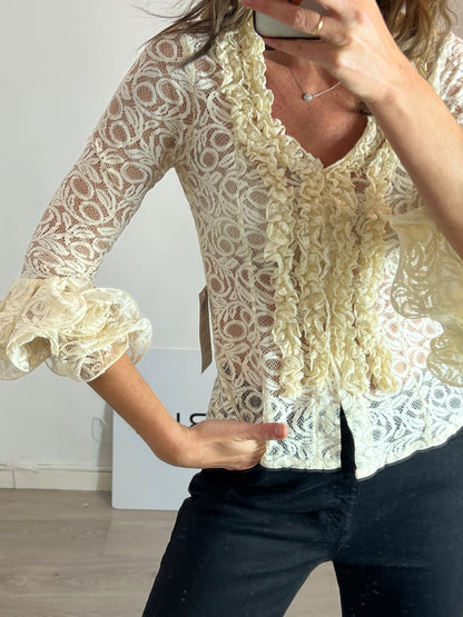 OTRAS. Top beige encaje T.40 (s)