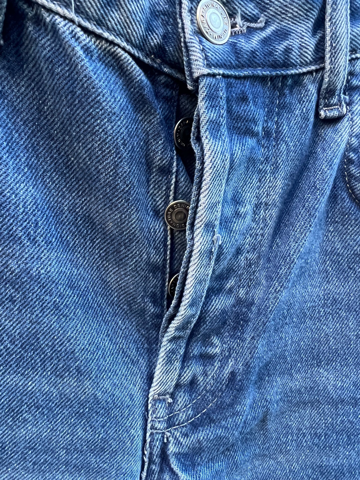 ZARA. Denim slouchy abotonado . T 34