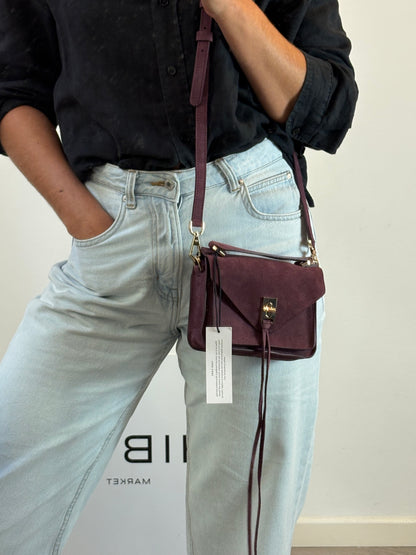 REBECCA MINKOFF. Bolso mini piel berenjena