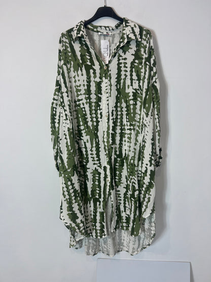 NOU. Green printed shirt dress. TM/L