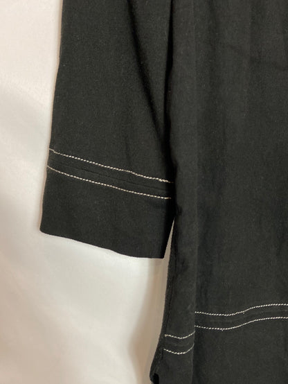 ZARA. Black blouse with white details TS