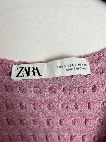 ZARA. Vestido textura malva. T S
