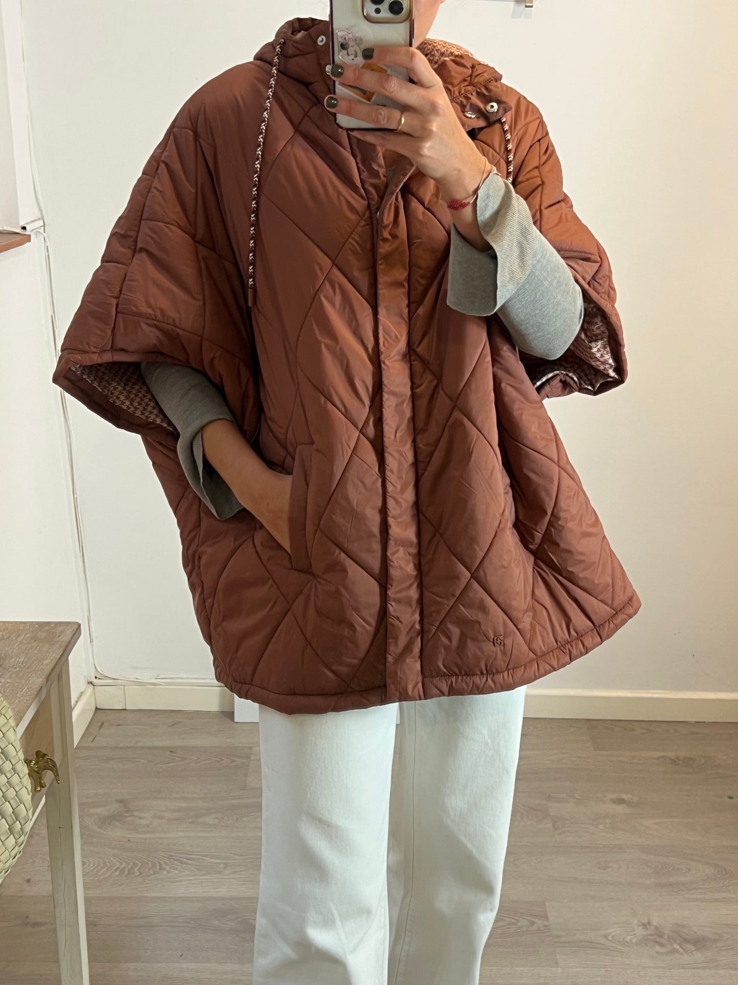 TINTORETTO. Plumas teja sin mangas TU(m/l)