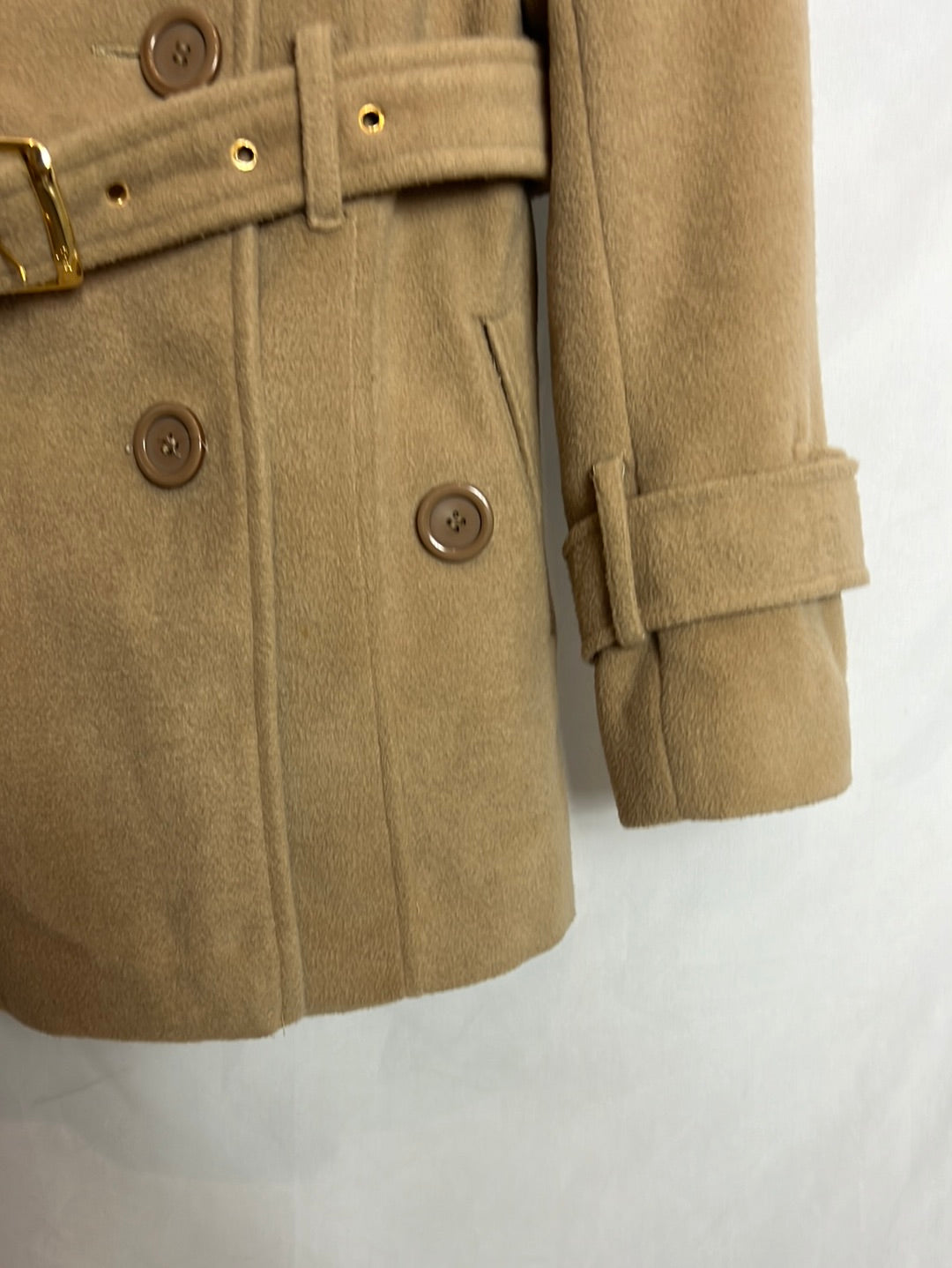 BIMBA Y LOLA. Abrigo beige paño. T S