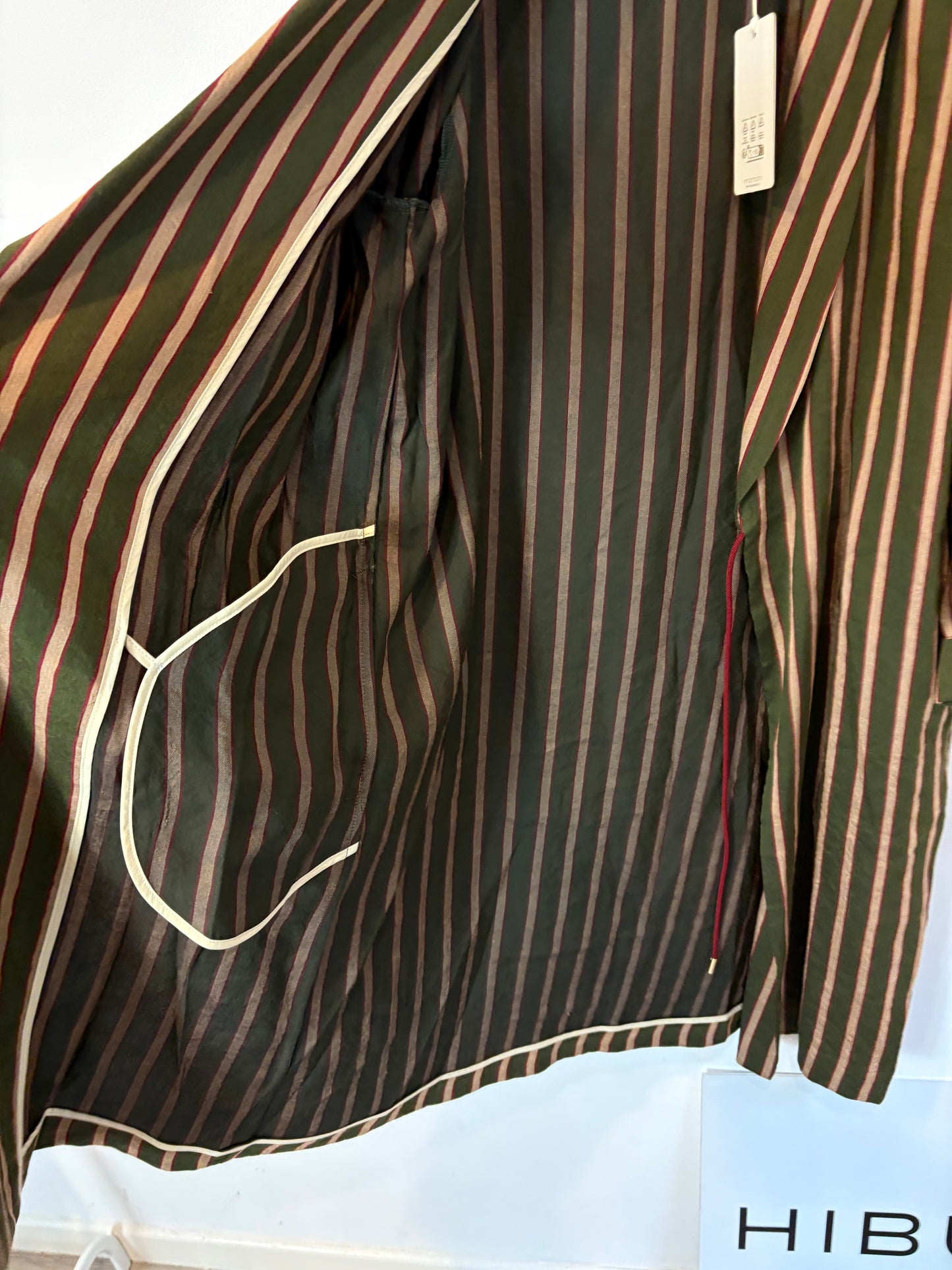 MOMONI. Chaqueta larga rayas mezcla