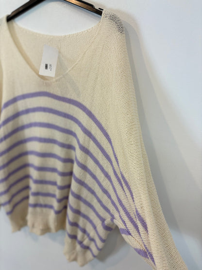 OTHERS. Fine striped sweater. TS/M