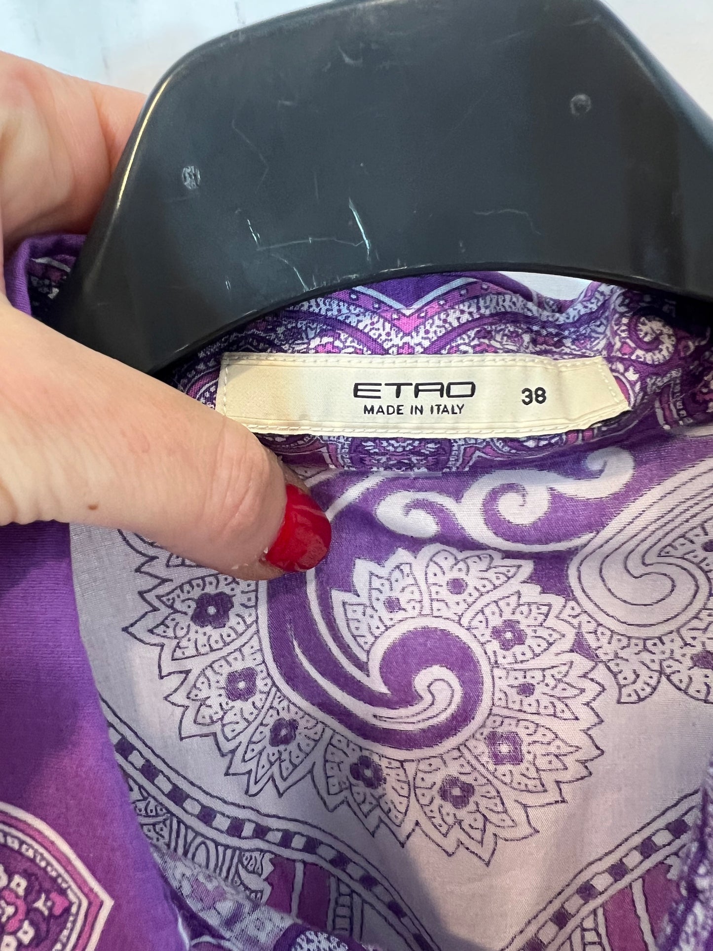 ETRO. White floral purple shirt S.38(xs)