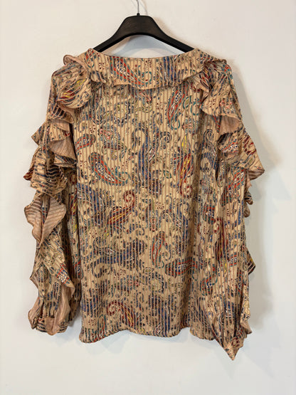 MAJE. Blusa estampada manga volante. T S