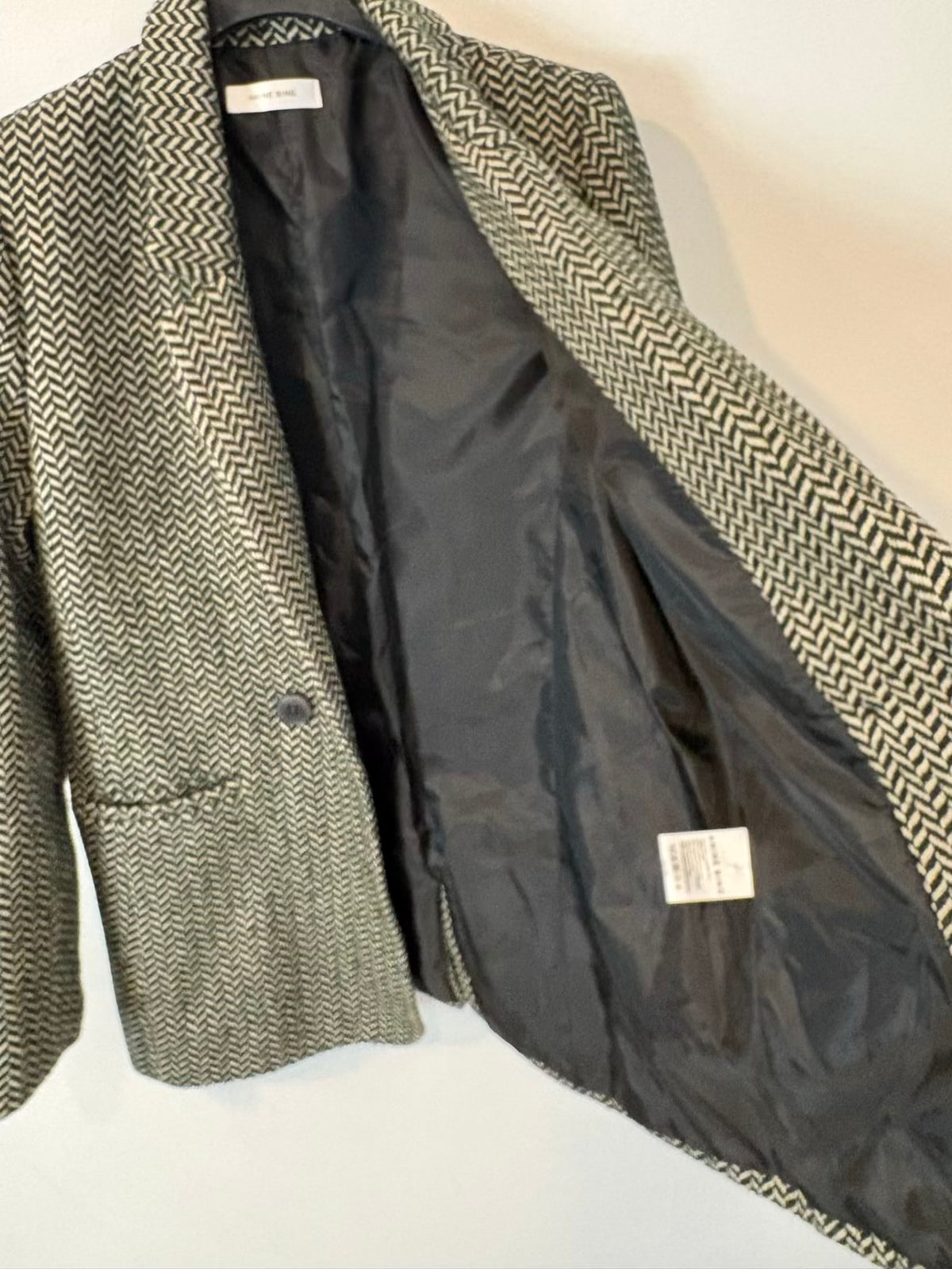 ANINE BING. Blazer jaspeada con lana