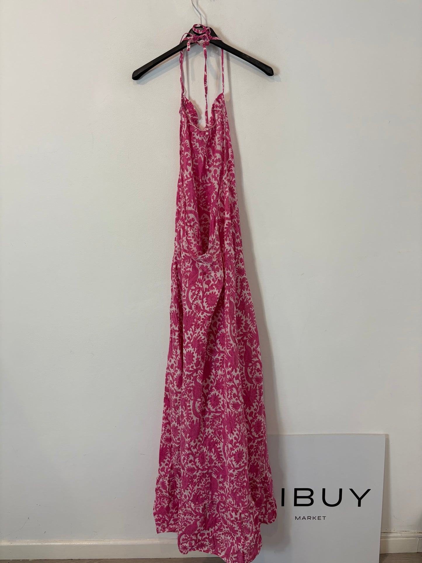 BABBAKI. Vestido largo estampado halter