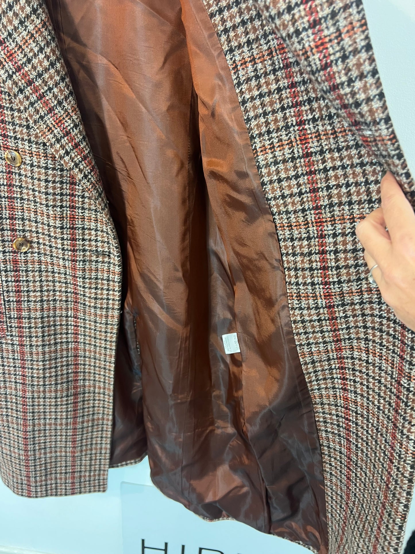 LA PETIT FRANCAISE. Abrigo lana cuadros. T 36