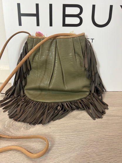 INTROPIA. Bolso piel plumas y flecos