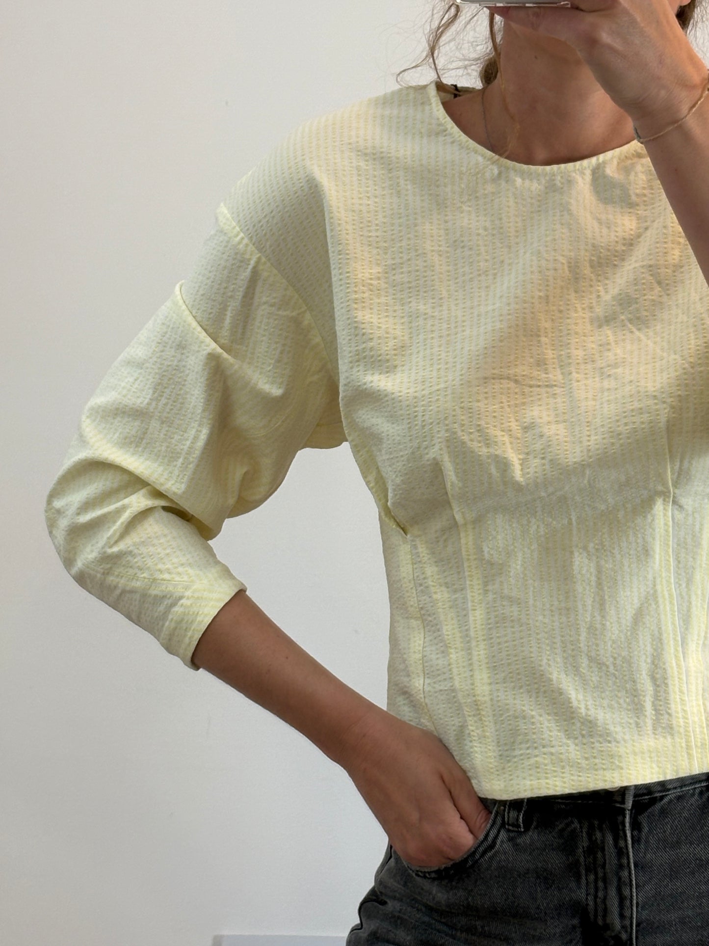 BIMBA Y LOLA. Top textura rayas. T S