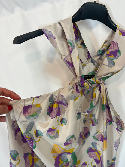 ISABEL MARANT. Printed silk halter top. Size 36