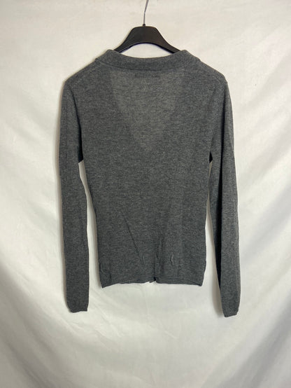 CAROLINA HERRERA. Rebeca gris cinturón T.s