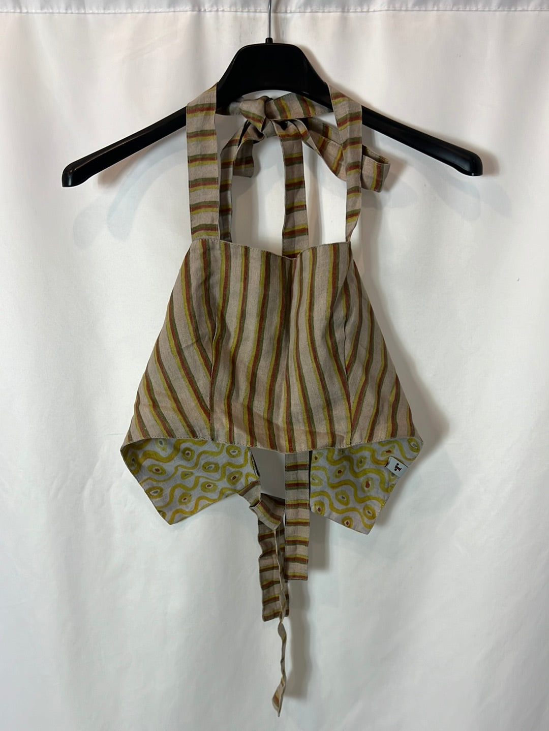 ROMUALDA. Reversible printed linen crop top. TS