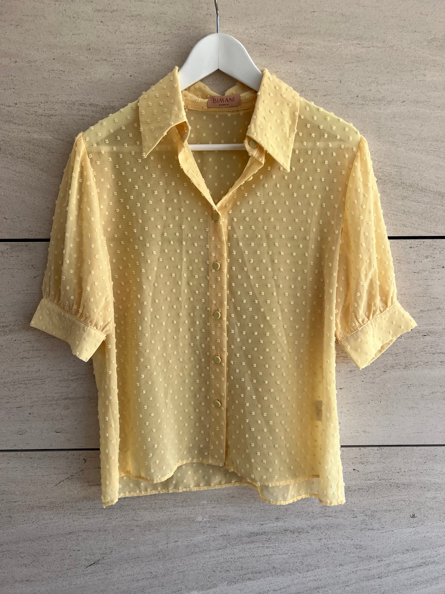 BIMANI. Blusa amarilla plumeti T.L