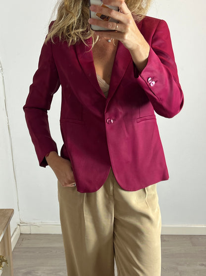 MASSIMO DUTTI. Blazer burdeos de vestir T.40
