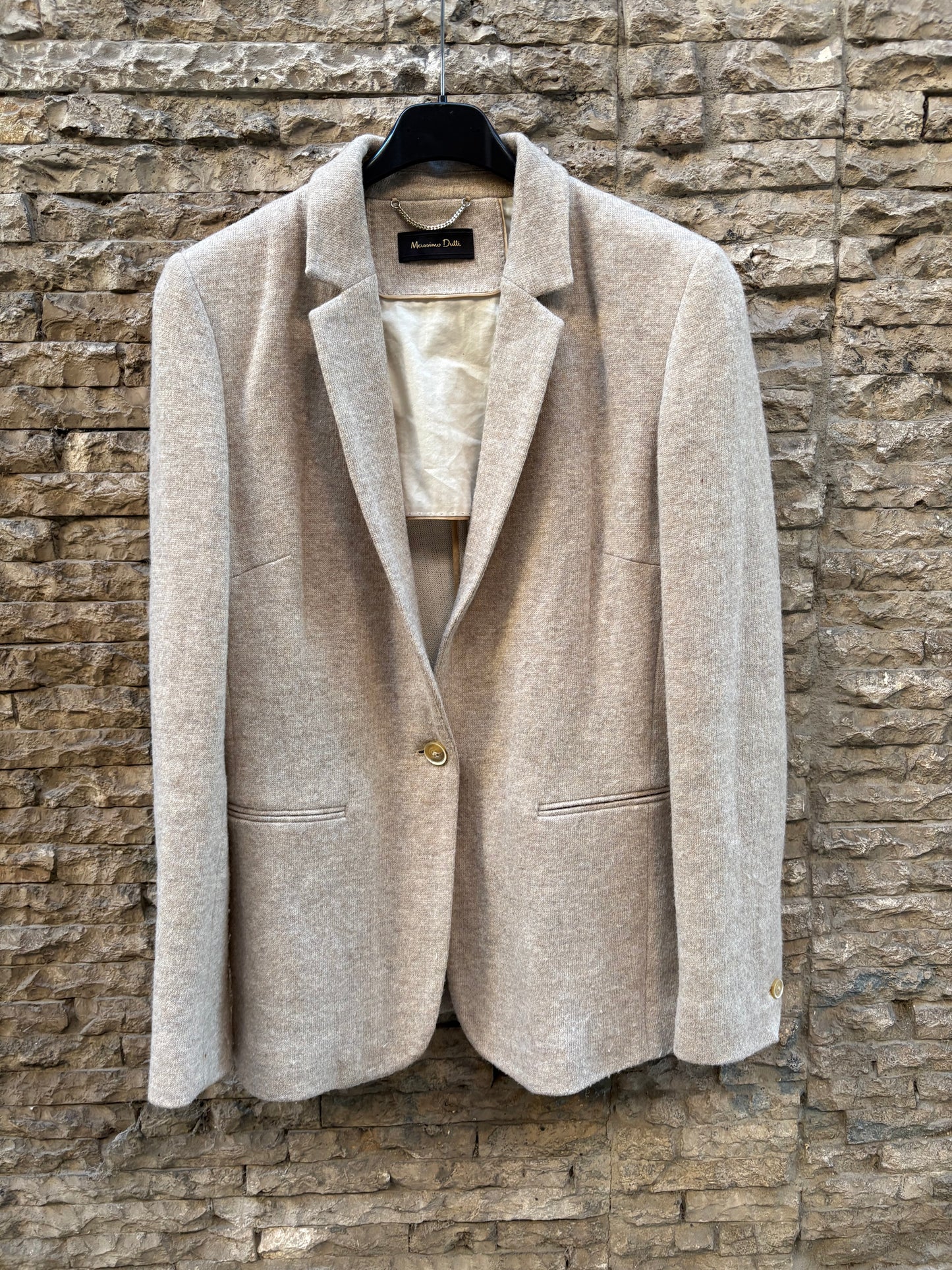 MASSIMO DUTTI. Blazer beige mezcla . T S