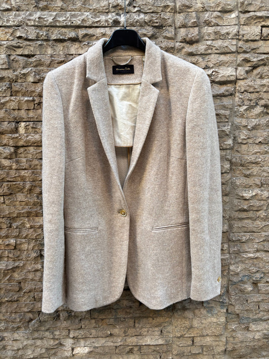 MASSIMO DUTTI. Blazer beige mezcla . T S