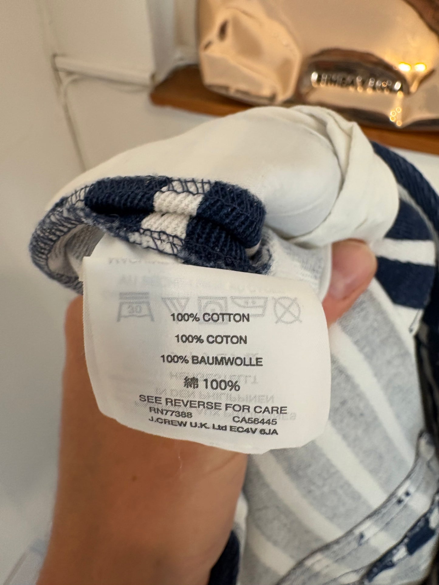 J CREW. Pantalón rayas abotonado