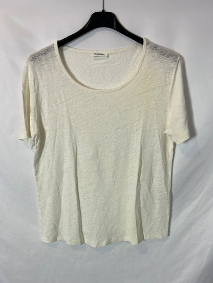 AMERICAN VINTAGE. Camiseta  lino color crudo. T M