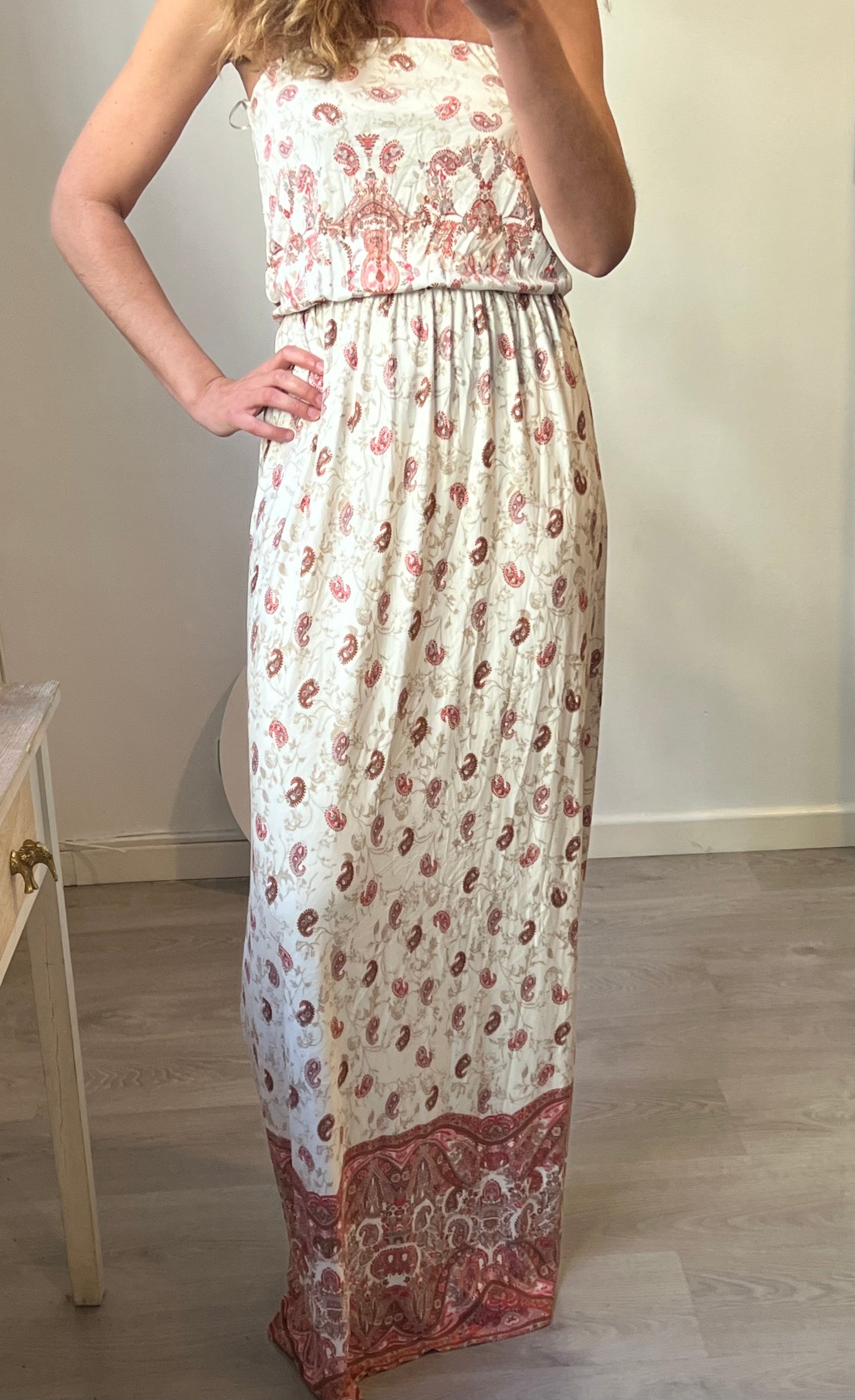 MANGO. Long strapless dress Ts