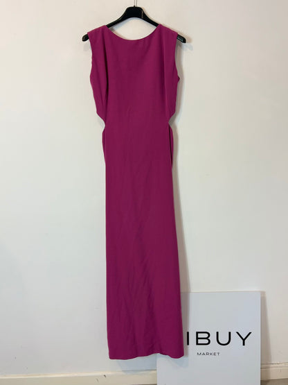 LADY PIPA. Vestido largo rosa abertura espalda