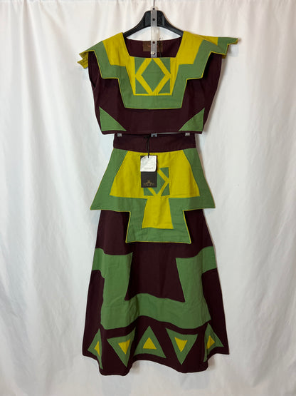 IQ COLLECTION. Total look embroidered maroon T.xs