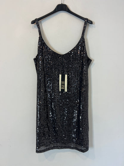 PINK WOMAN. vestido negro lentejuelas T.s