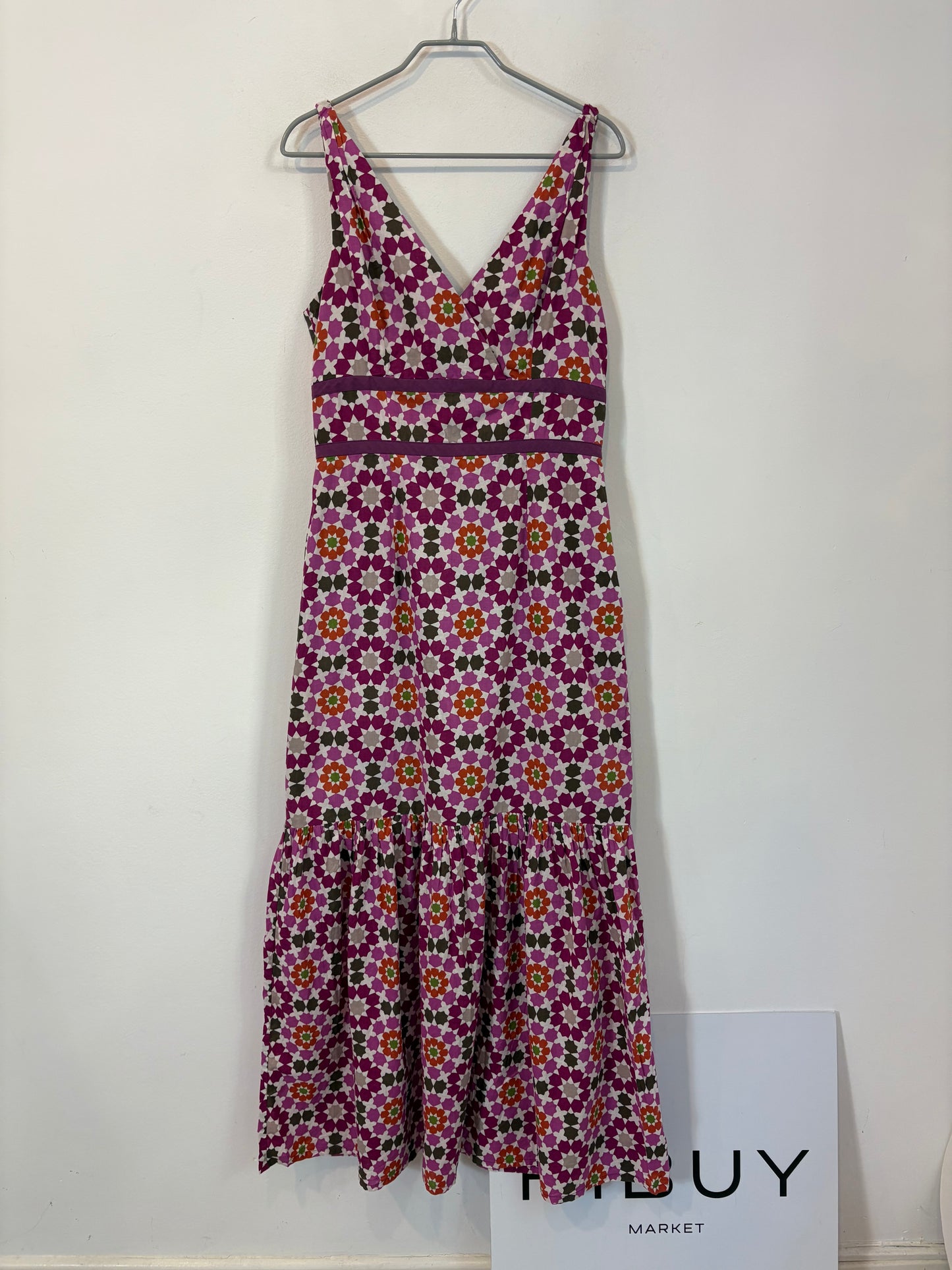 TRUCO. Vestido largo estampado geométrico