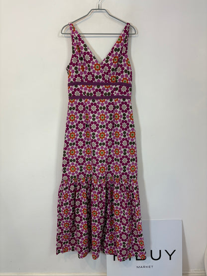 TRUCO. Vestido largo estampado geométrico