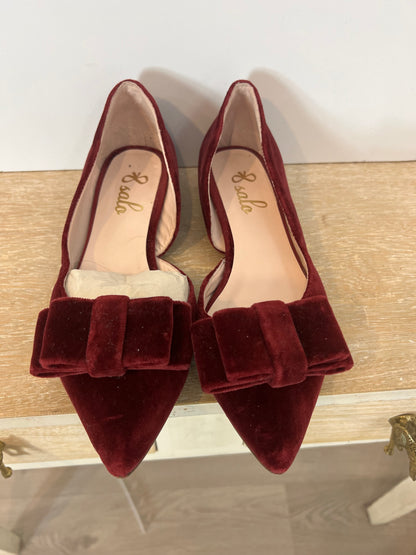 SALO. Manoletina burdeos terciopelo moña extraible T.37