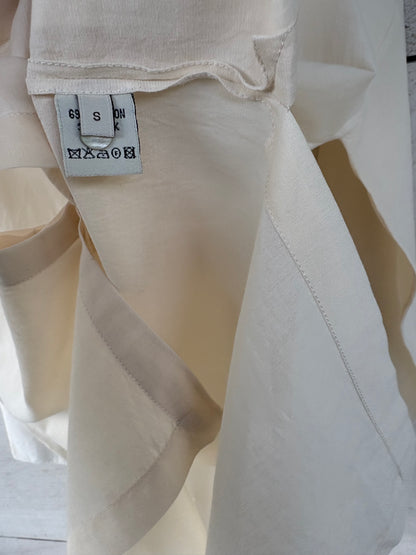 CORTANA. Camisa beige algodón y seda