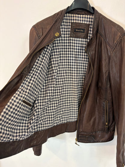 MASSIMO DUTTI. Cazadora marrón piel
