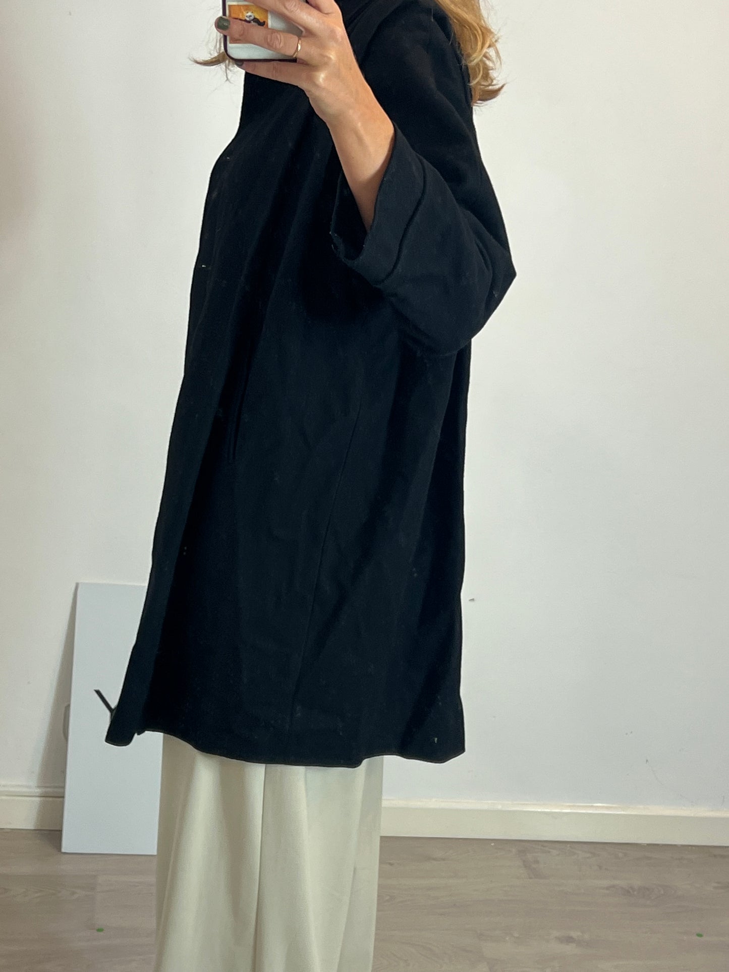 OTRAS. Abrigo paño Negro T.u (M/L)