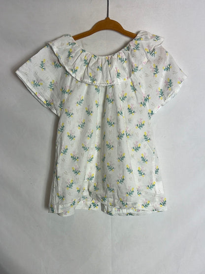 OTHER. Short floral morning blouse. Size 6-8 years
